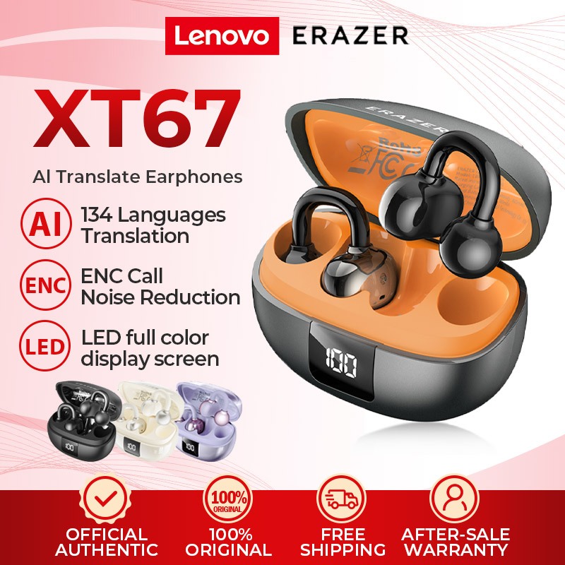 Lenovo ERAZER XT67 ANC Al Smart Real-Time Translation Ear Clip