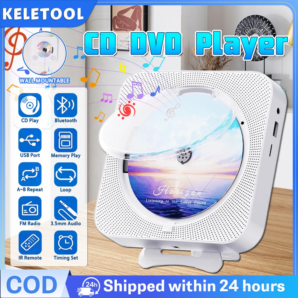 Bluetooth Portable CD Player Wall Mountable CD Music Players Home ...