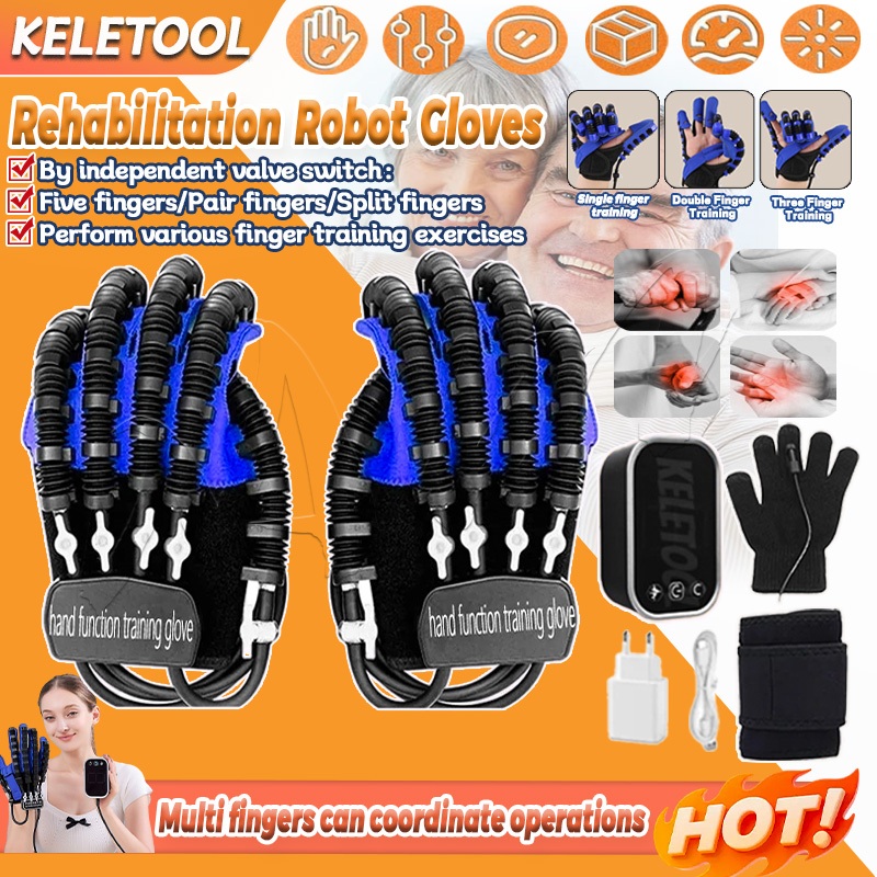 Stroke Rehabilitation Gloves Breathable Fabric Hand Therapy Robot with ...