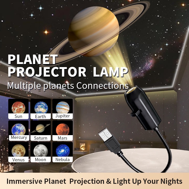 10 Pattern Starry Sky Planet Projector Light, USB LED Moon Light ...