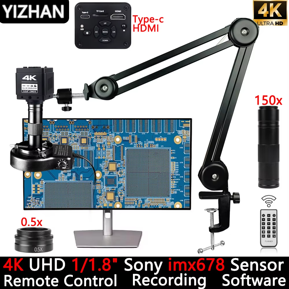 YIZHAN 4K UHD Digital Microscope For Soldering, HDMI USB