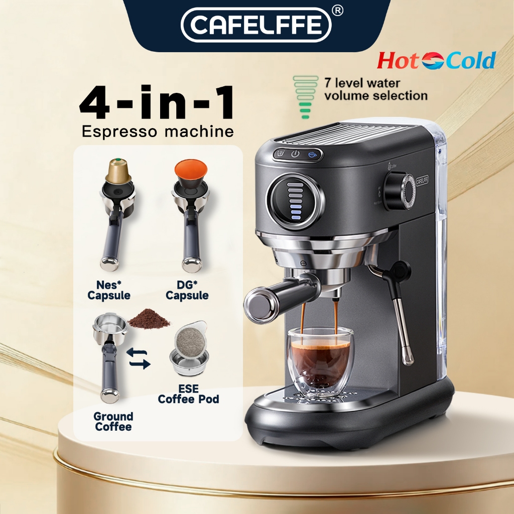 Cafelffe 4 In1 Nespresso Coffee Machine Hot Cold Brew 19Bar
