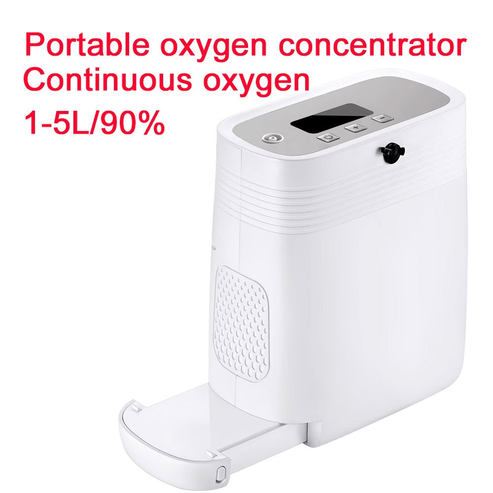Portable 1-5L Continuous Oxygen Concentrator Adjustable 95% Oxygen ...
