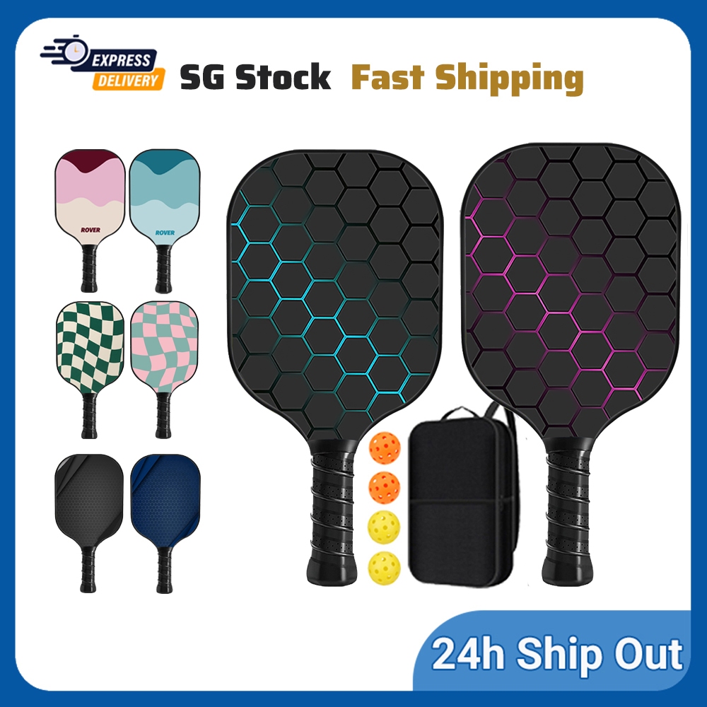 [SG Stock] Carbon Fiber Fiberglass Pickleball Paddle Lightweight Pickle ...