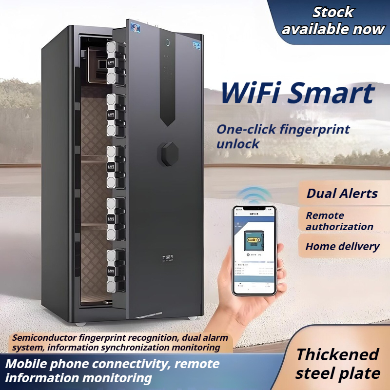 Large Smart Safe Box Home Office Steel Fingerprint Password Security ...