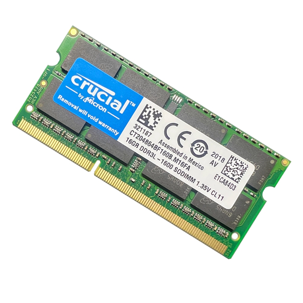 Crucial DDR3 RAM 16GB DDR3L 1600MHz PC3L-12800S Laptop Memory 1.35