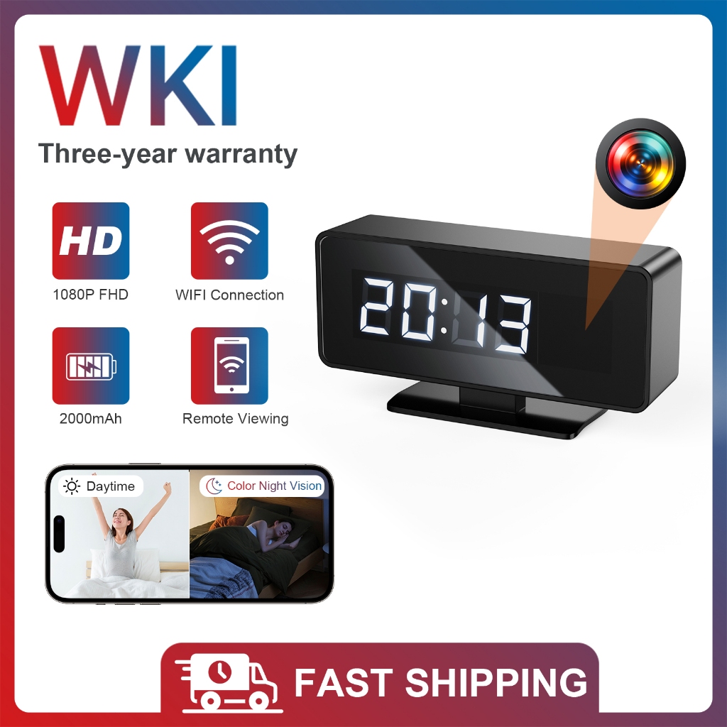 4K WiFi Color Night Vision Clock Camera – Spy Camera, Mini CCTV ...