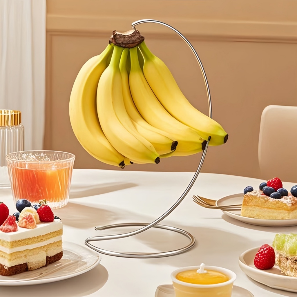 Banana Rack, Stainless Steel Space Saving Fruit Storage Rack, Portable ...