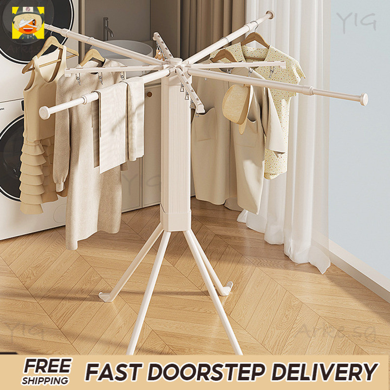 SG Foldable Clothes Drying Rack Floor-standing Balcony Household Small ...