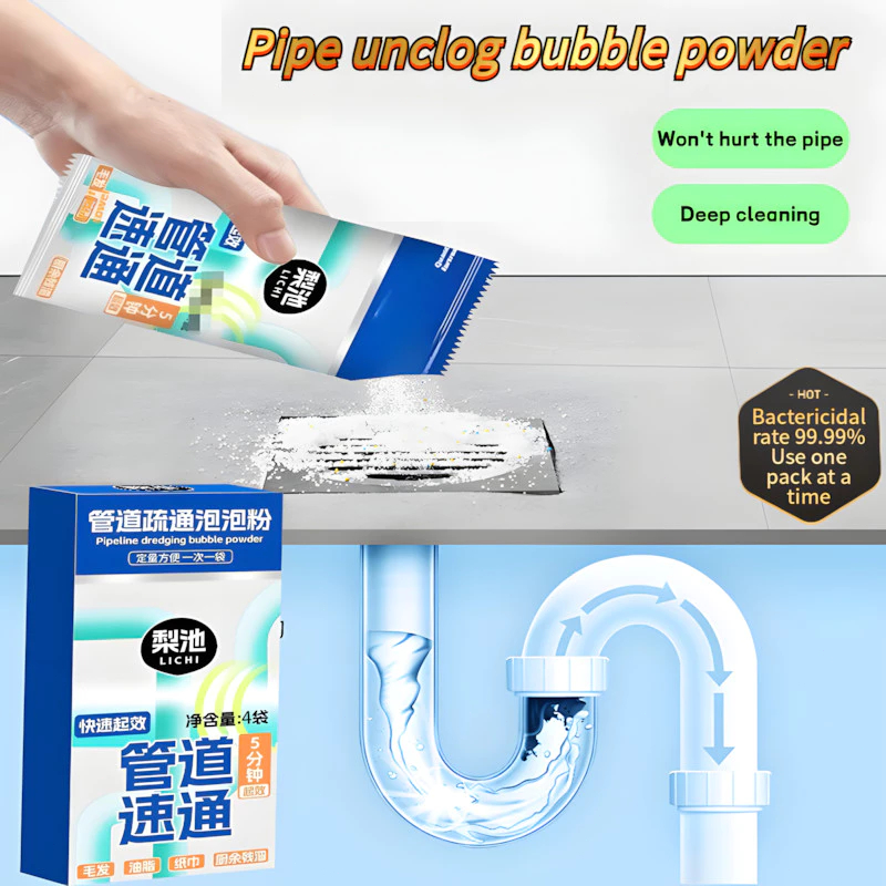 Pipeline cleaning bubble powder Basin Toilet Sink Floor Drain Sewer ...