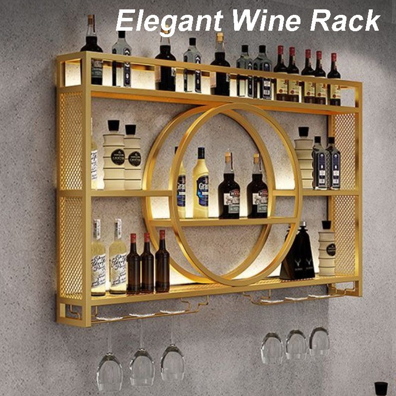 FZ Wall Mounted Wine Rack Iron Display Rack Storage Rack Red Wine ...