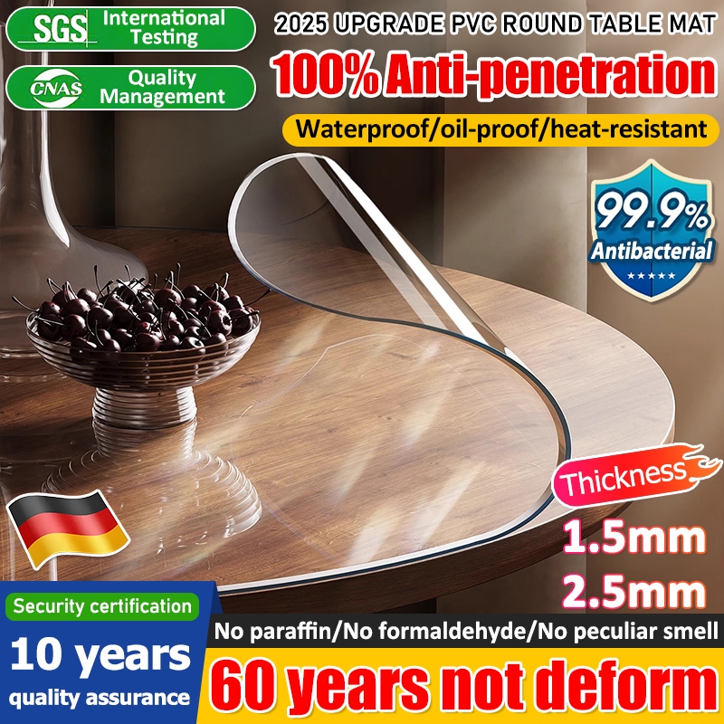 [100% food-grade] round pvc table mat thickness 2.5mm plastic table ...