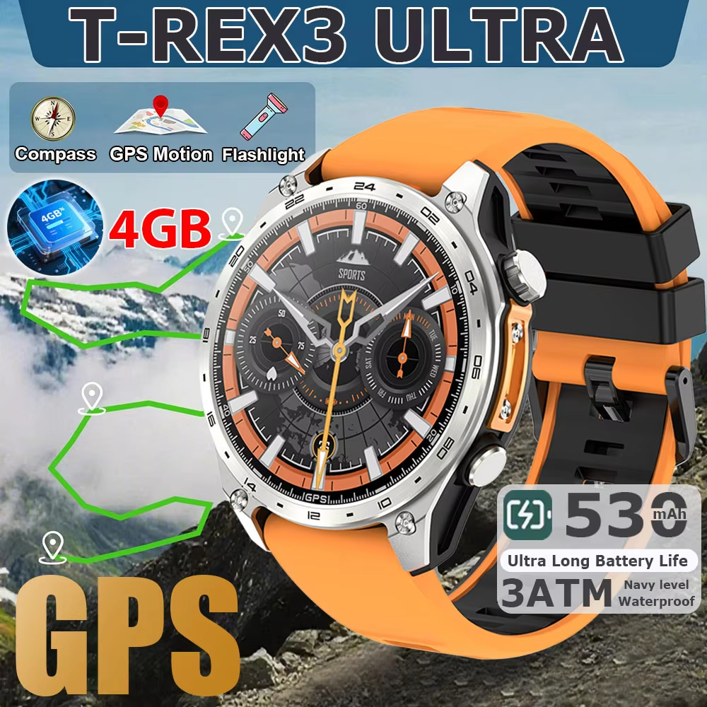 4GB Ultra Large Memory Smartwatch GPS Google Maps Waterproof Watch Men ...
