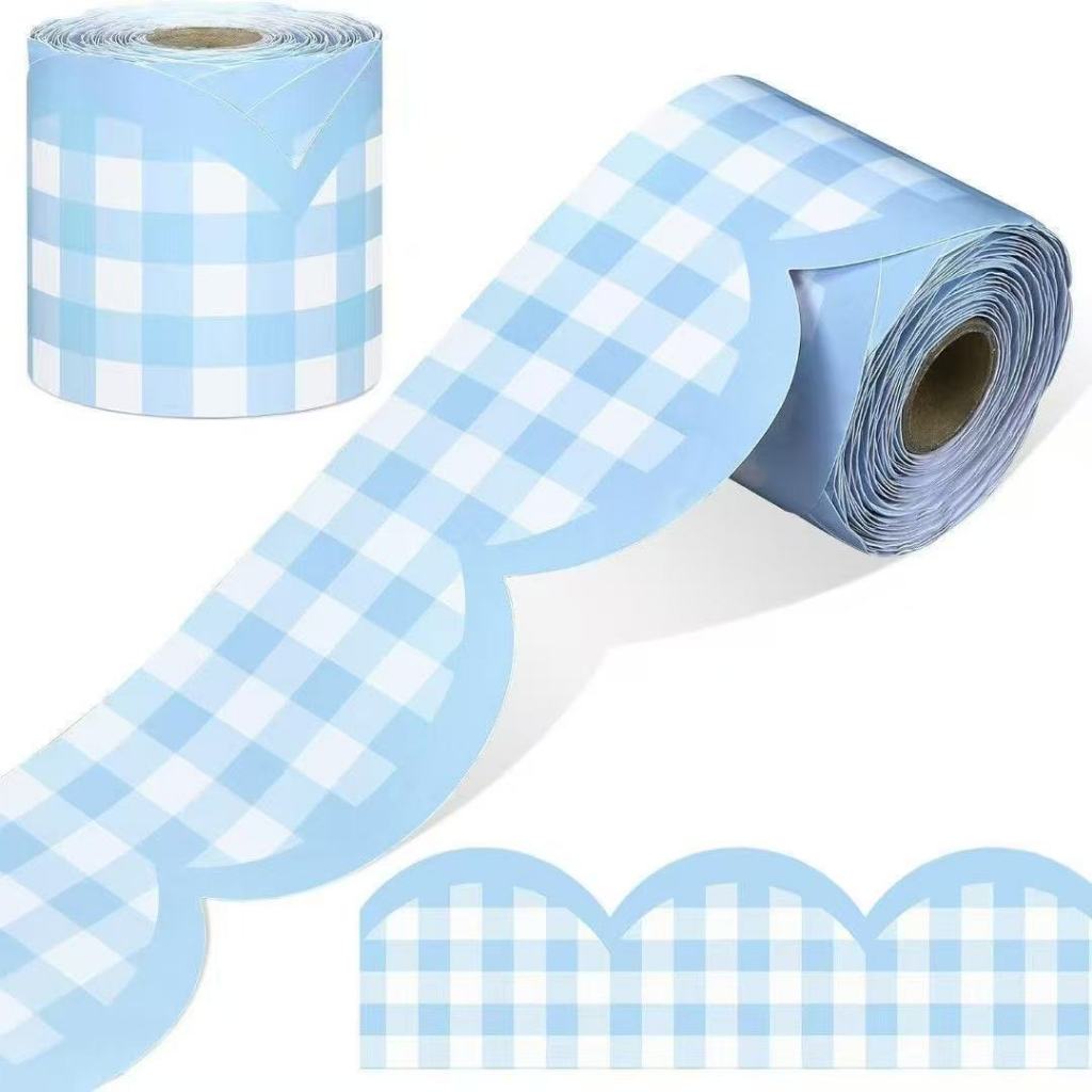 10M Kindergarten Classroom Chalkboard Blue Square Border Sticker ...