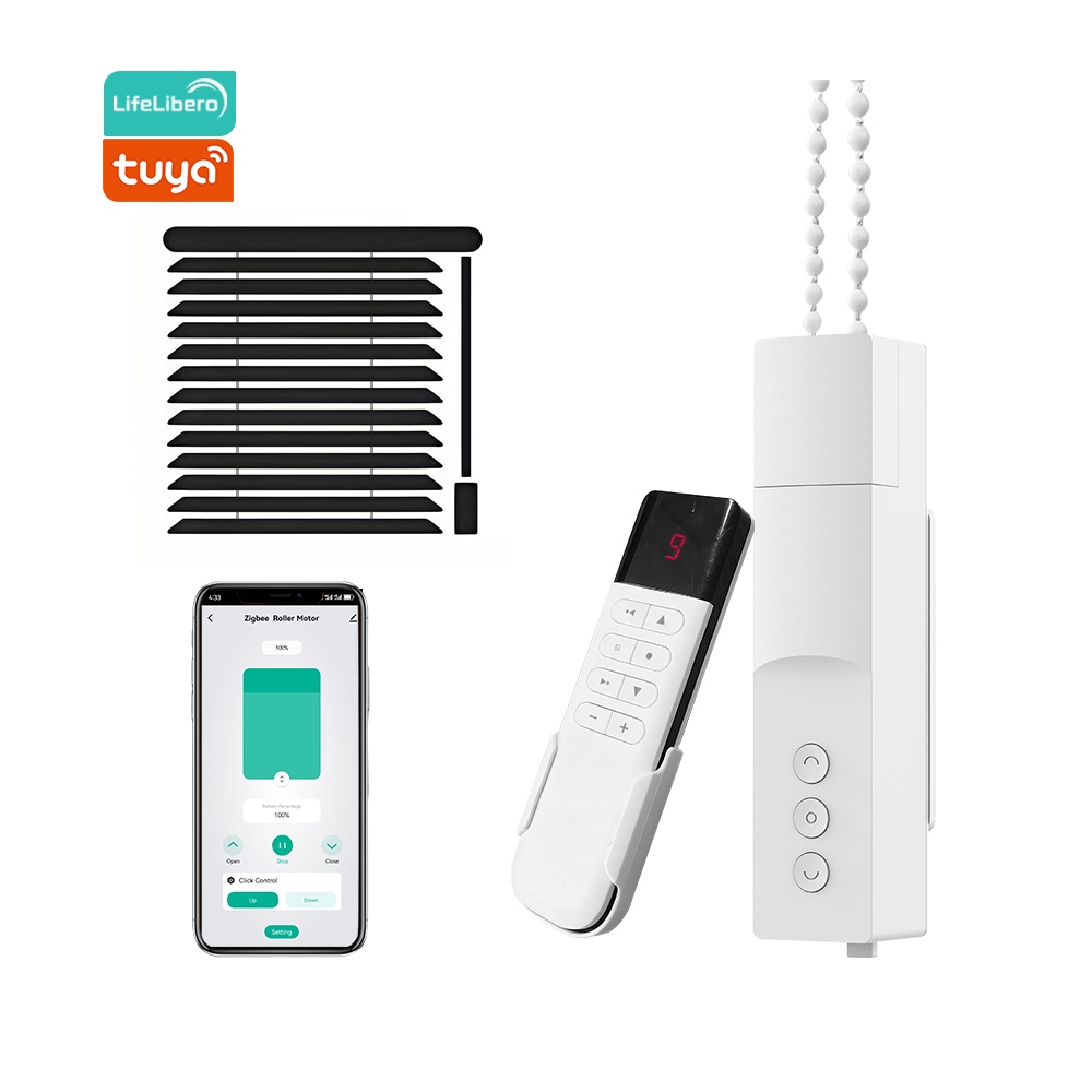WiFi Smart Blind Driver, Battery Roller Shade Motor with RF Remote Solar Panel Option Works with Alexa Google Home