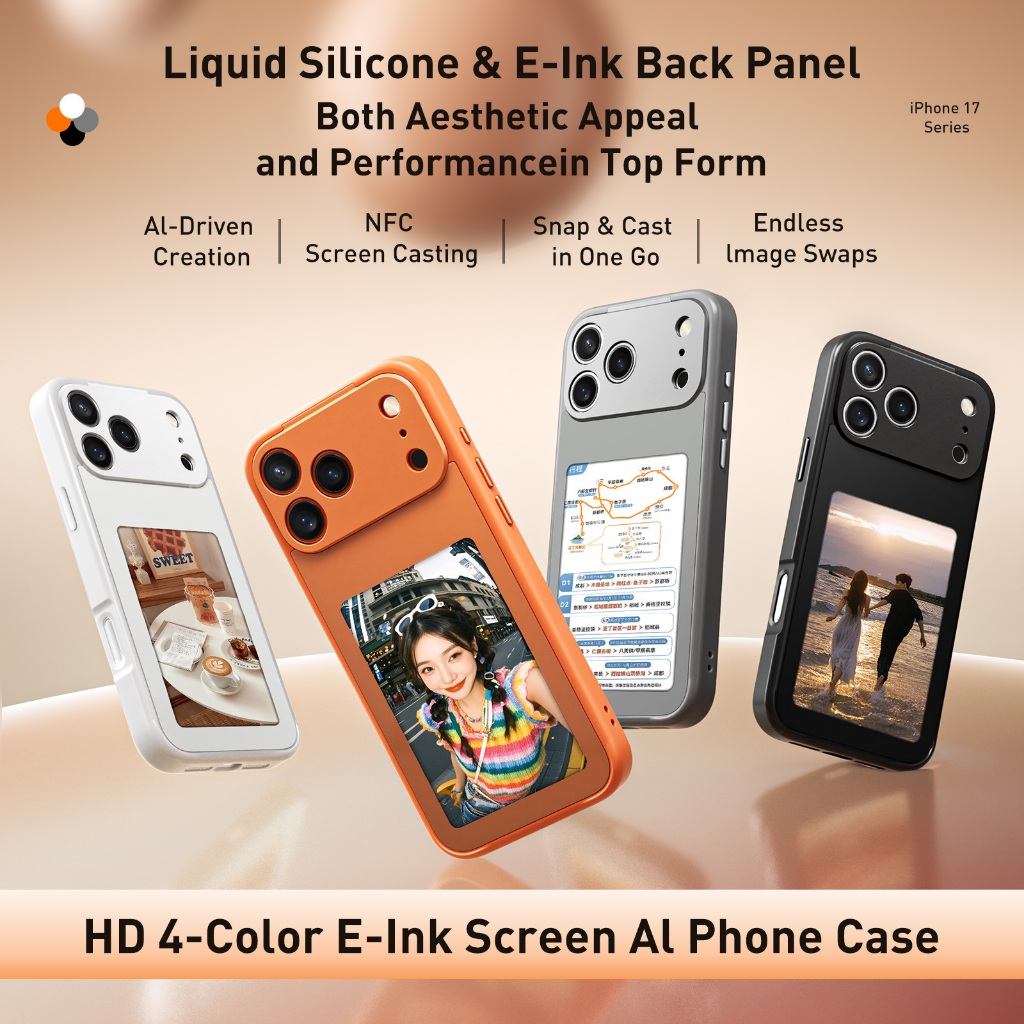 4-inch HD E-ink Screen 4-Color DIY Image Display Smartphone Case with ...