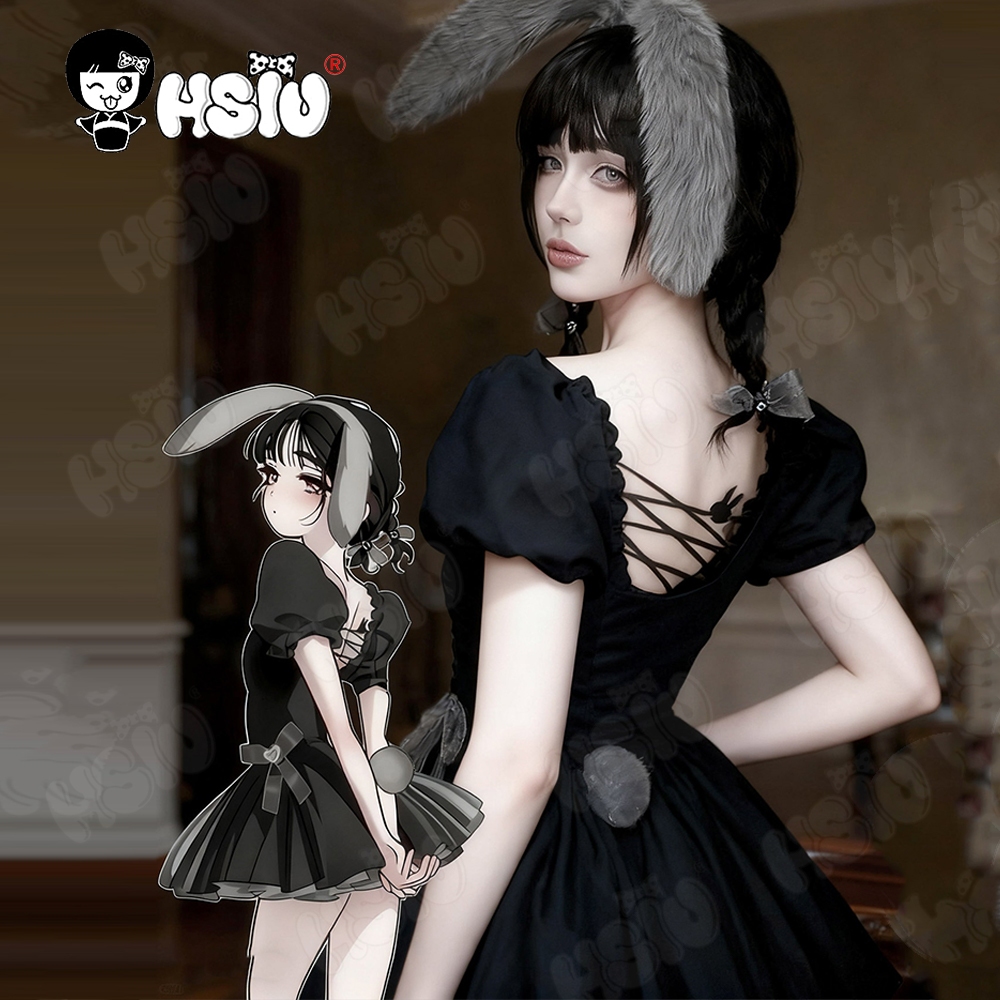Sua Cosplay Clothing Wig HSIU 3 Anniversary Rabbit Cafe Black Uniform ...