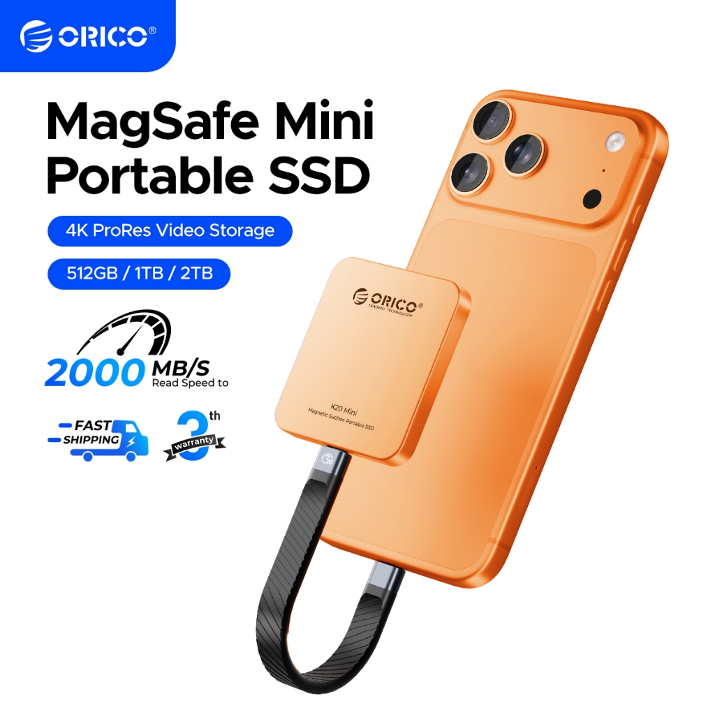 ORICO Mini Magnetic External SSD 512GB/1TB/2T for iPhone 17 Pro