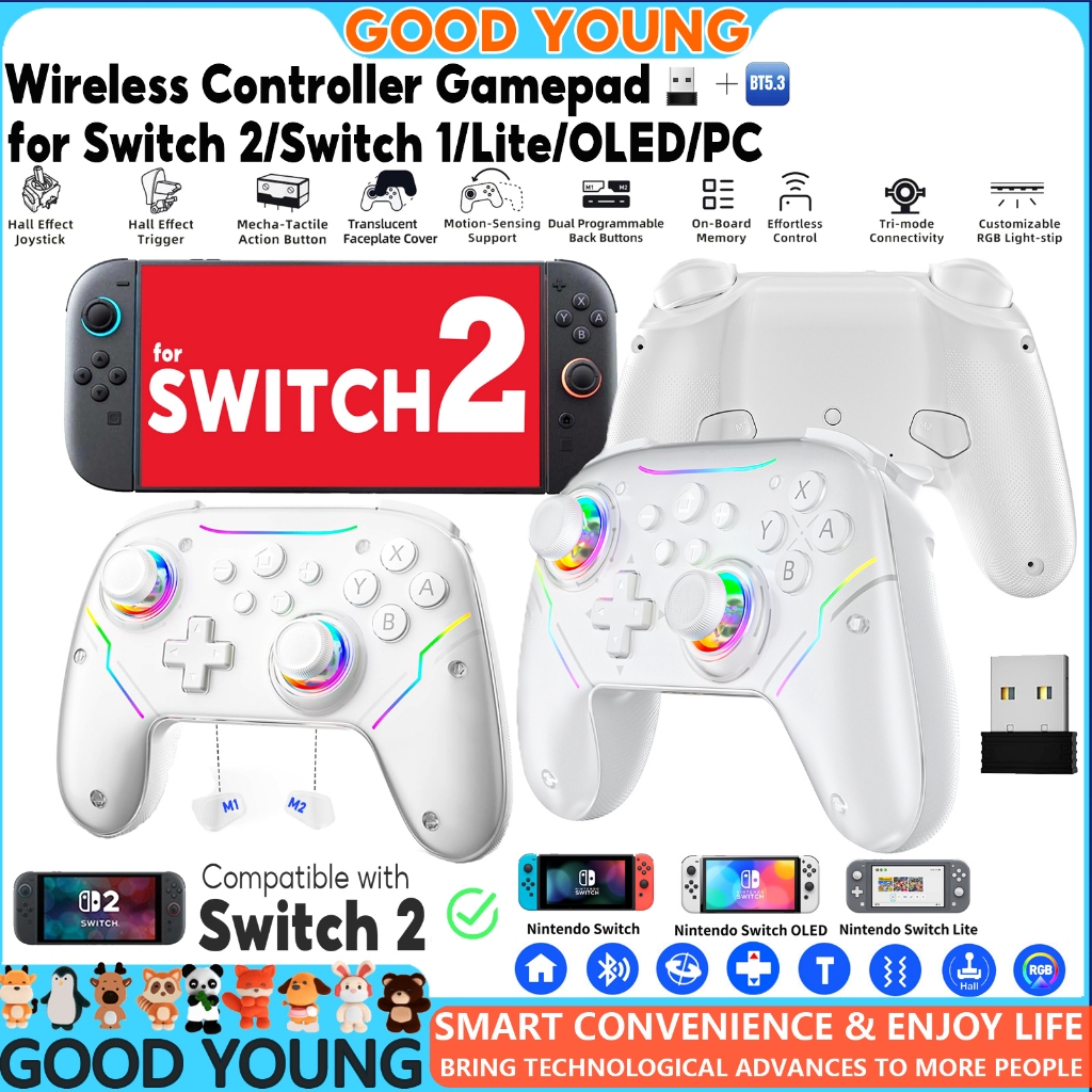 Switch 2 Wireless Controller Compatible With Nintendo Switch 1/PC/Steam ...