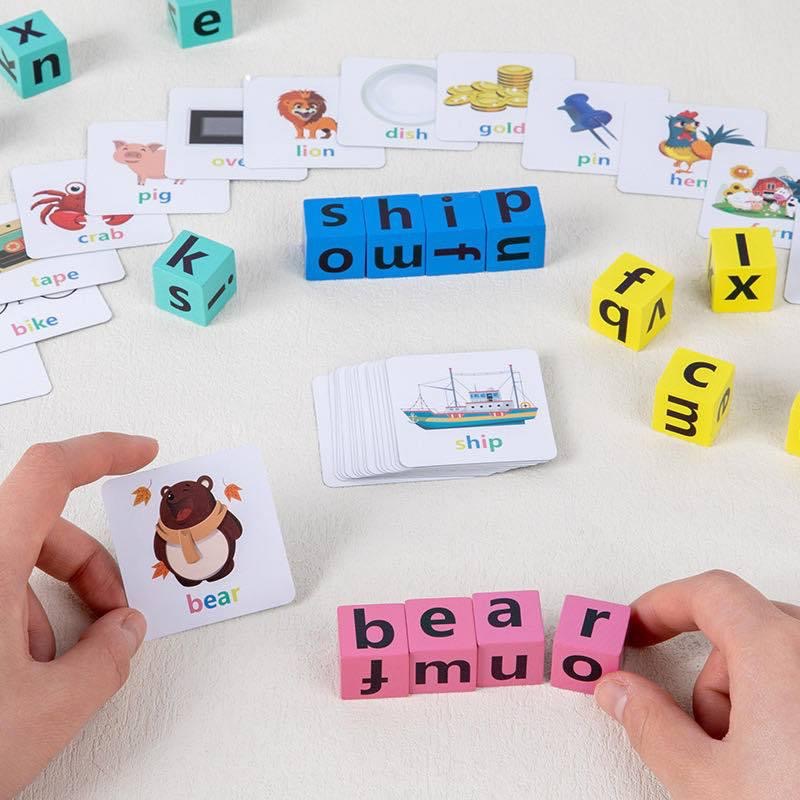 LYL Montessori Wooden Reading Toy - Alphabet Spelling Game with Flash ...