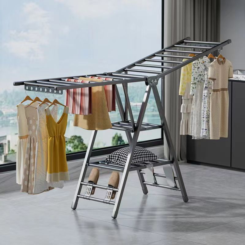 [SG Stock]Foldable Clothes Drying Rack With Wheels Multifunctional ...