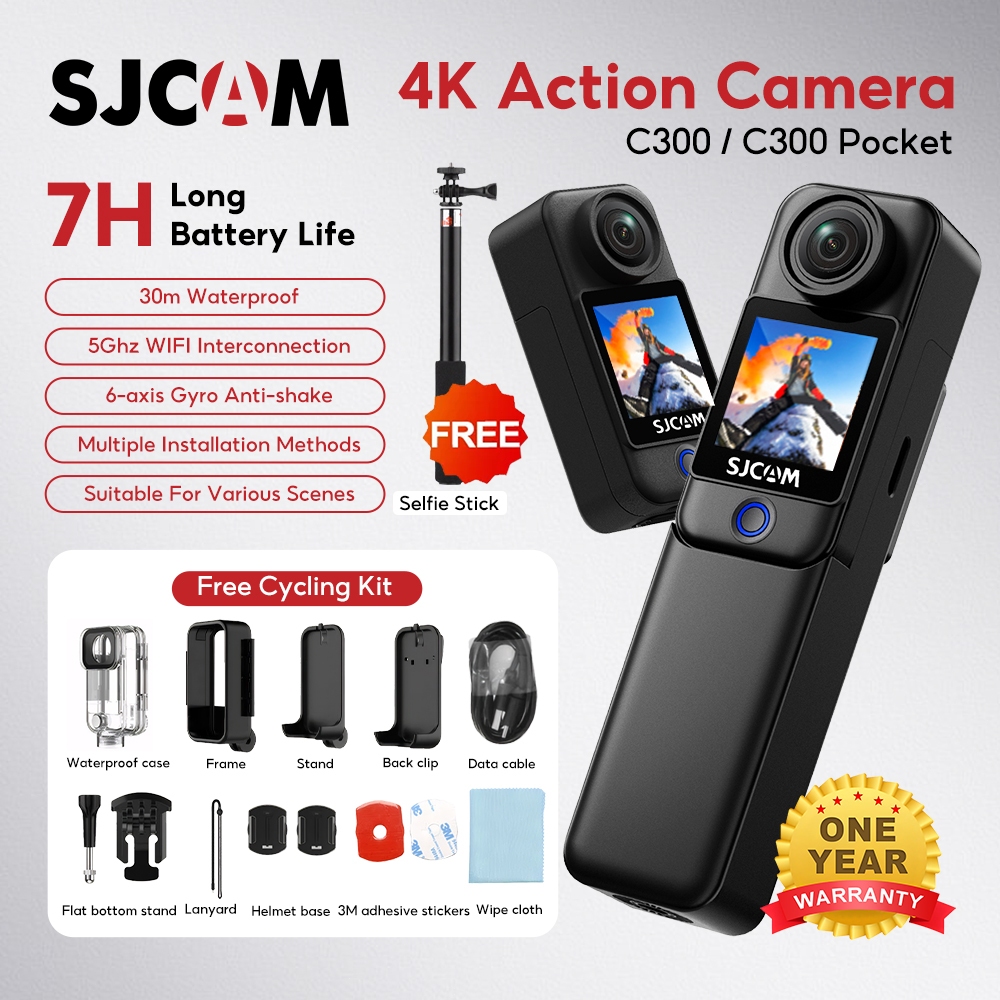 [ SG ] SJCAM C300 Action Camera 4K/30FPS Dual Screen Anti-shake WiFi ...