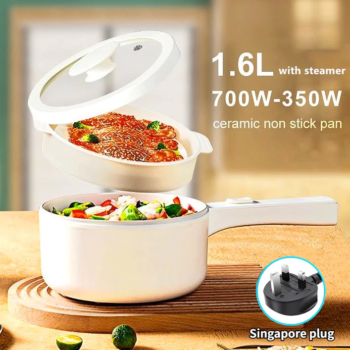 【Ready Stock】1.6L Non Stick Electric Cooker with Steamer Multi-Function ...