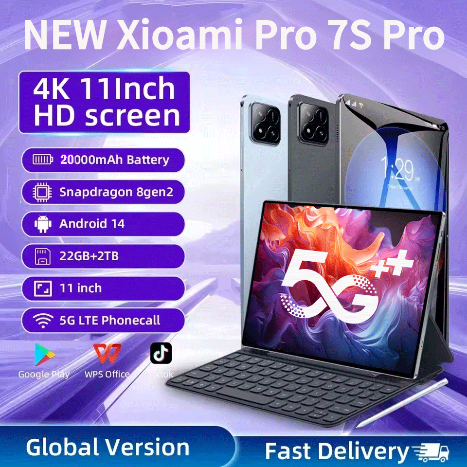 Tablette 7S Pro Pad – Android 14, 16 Go RAM, 1 To, 4G/5G, écran 11″ – NEUVE