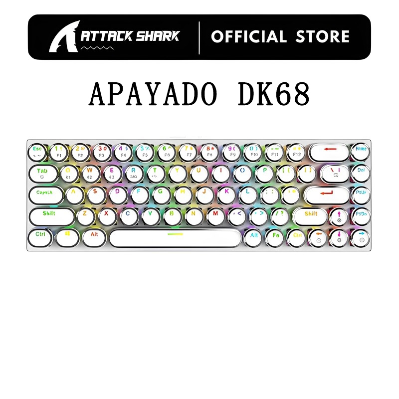 DK68 Punk Mechanical Keyboard Wireless APAYADO Dynamic RGB Lighting ...