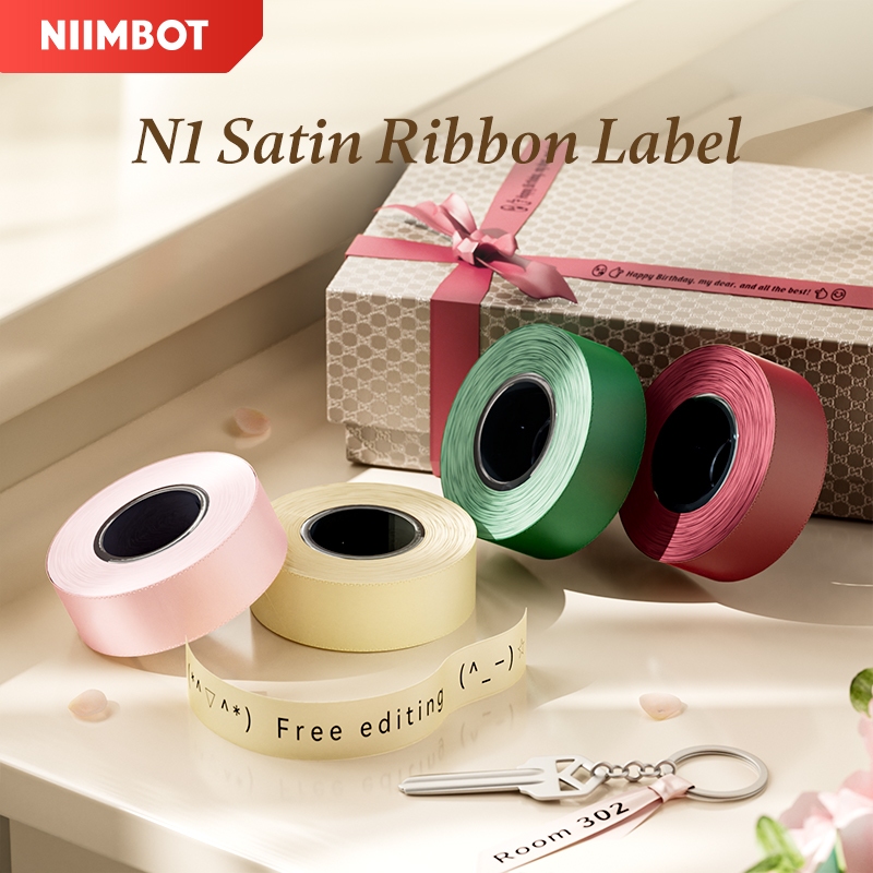 Niimbot N1/B18 Satin Ribbon Thermal Transfer Label Ribbon Gift Bouquet ...