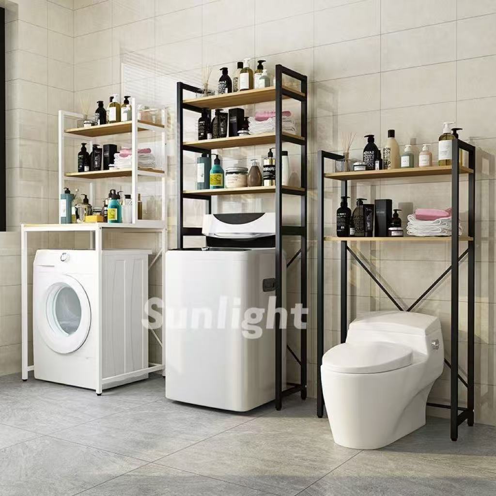 Washing Machine Rack 1/2/3 Roller Clamshell Bathroom Shelf Multi-layer ...