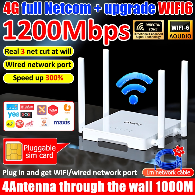 2026 New upgrade 1200Mb/s sim card wifi router WIFI 6 extender booster ...