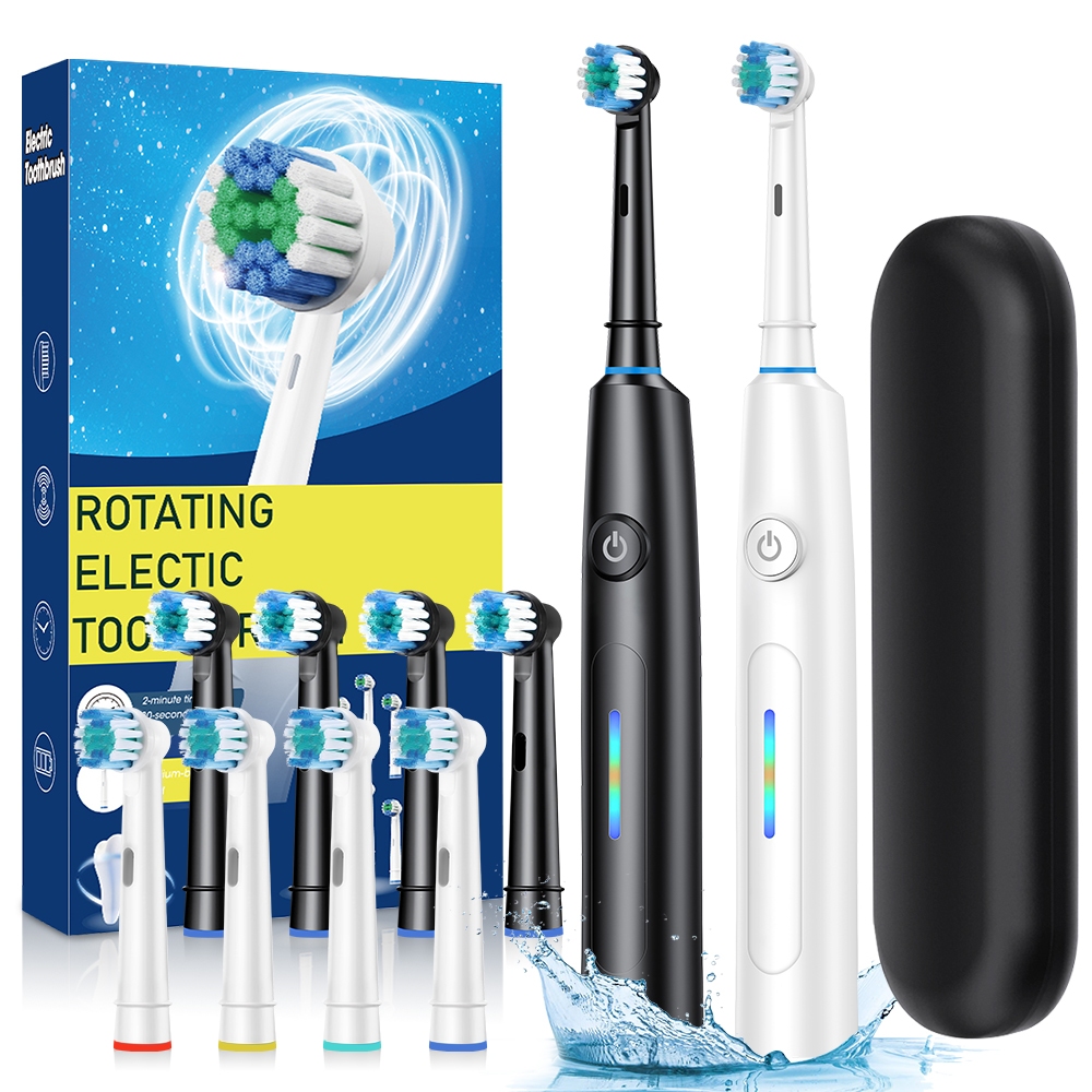 Rotating Electric Toothbrush For Adult with 4 Replace Heads, 5 Modes ...