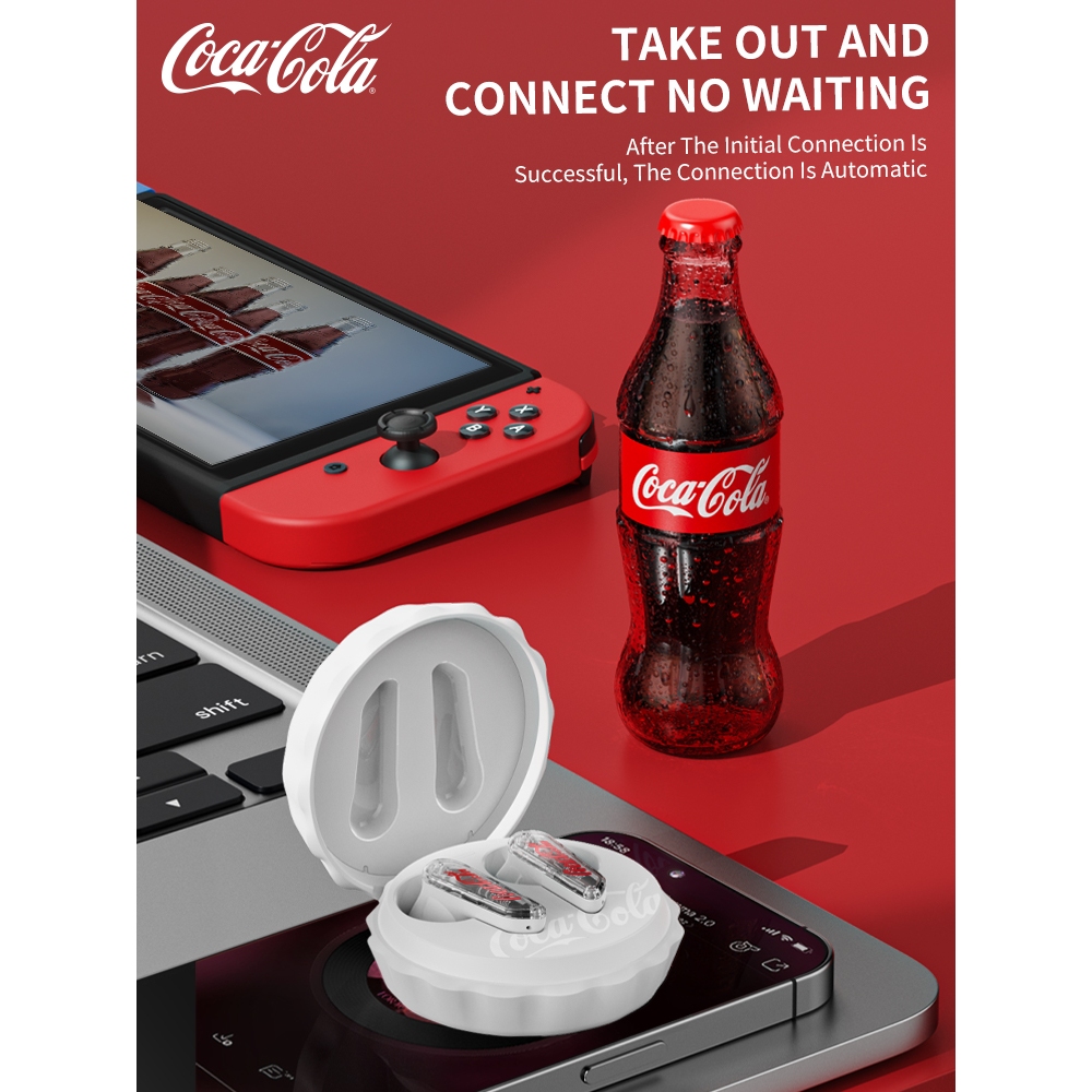 Coca-Cola T13 True Wireless Bluetooth Earbuds Semi-in-ear Design