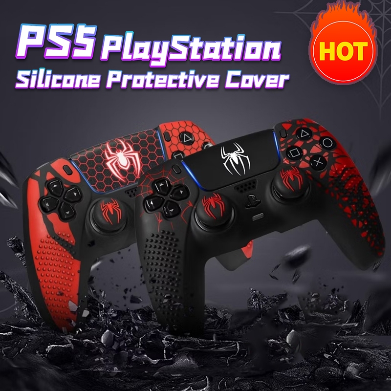 SpiderMan PS5 Silicone Case P5 Controller Cover Keycap Sticker | Shopee ...