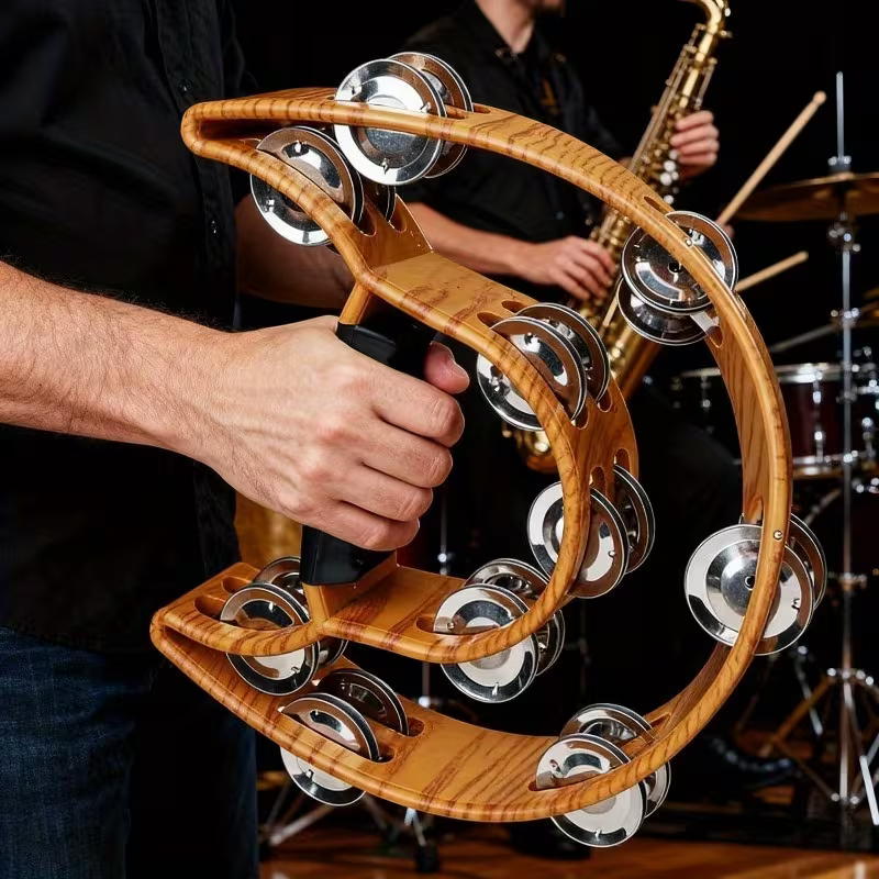 Wood Grain Double-Layer Hand Bell Drum - Performance & KTV Percussion ...