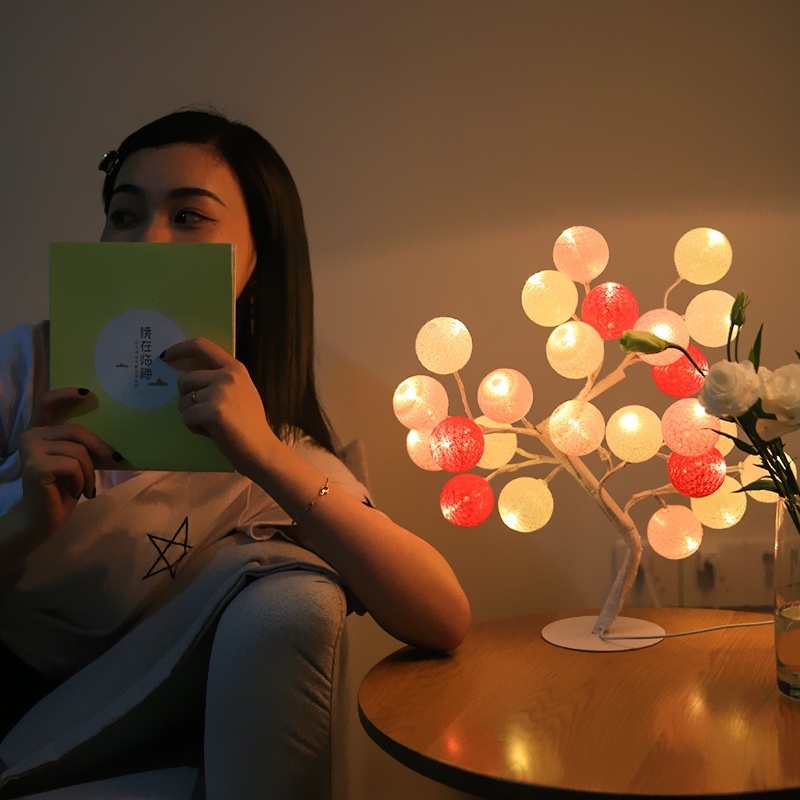USB Power Tree Light Christmas Atmosphere Lights Led Table Lamp Cherry ...