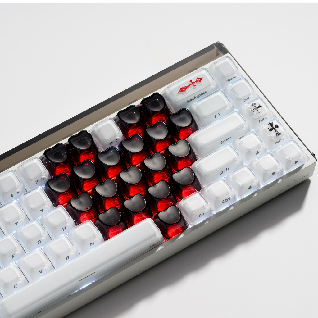 XVX Optic Heart Series 21 Keys Only Clear Keycaps OEM Profile Keycaps ...