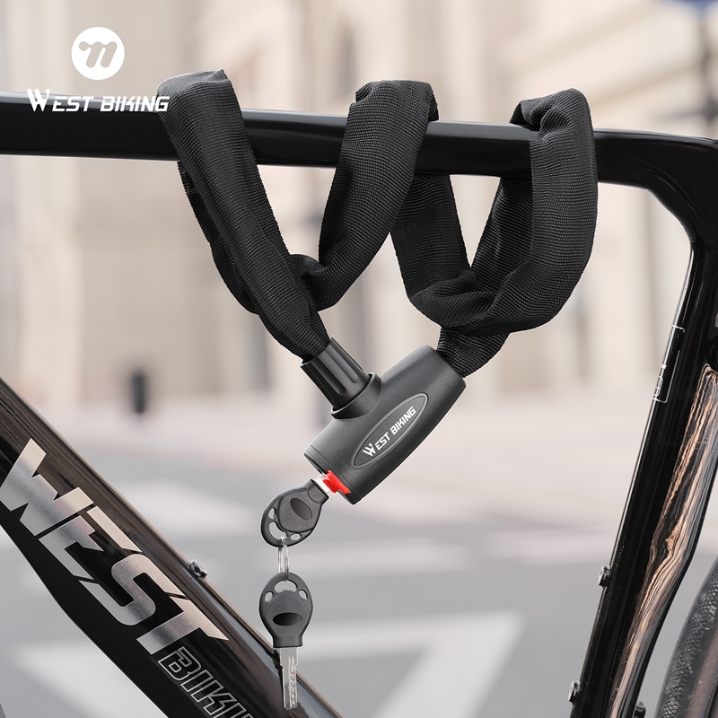WEST BIKING Bike Lock Anti Theft Bicycle Chain Lock Portable Thickened ...