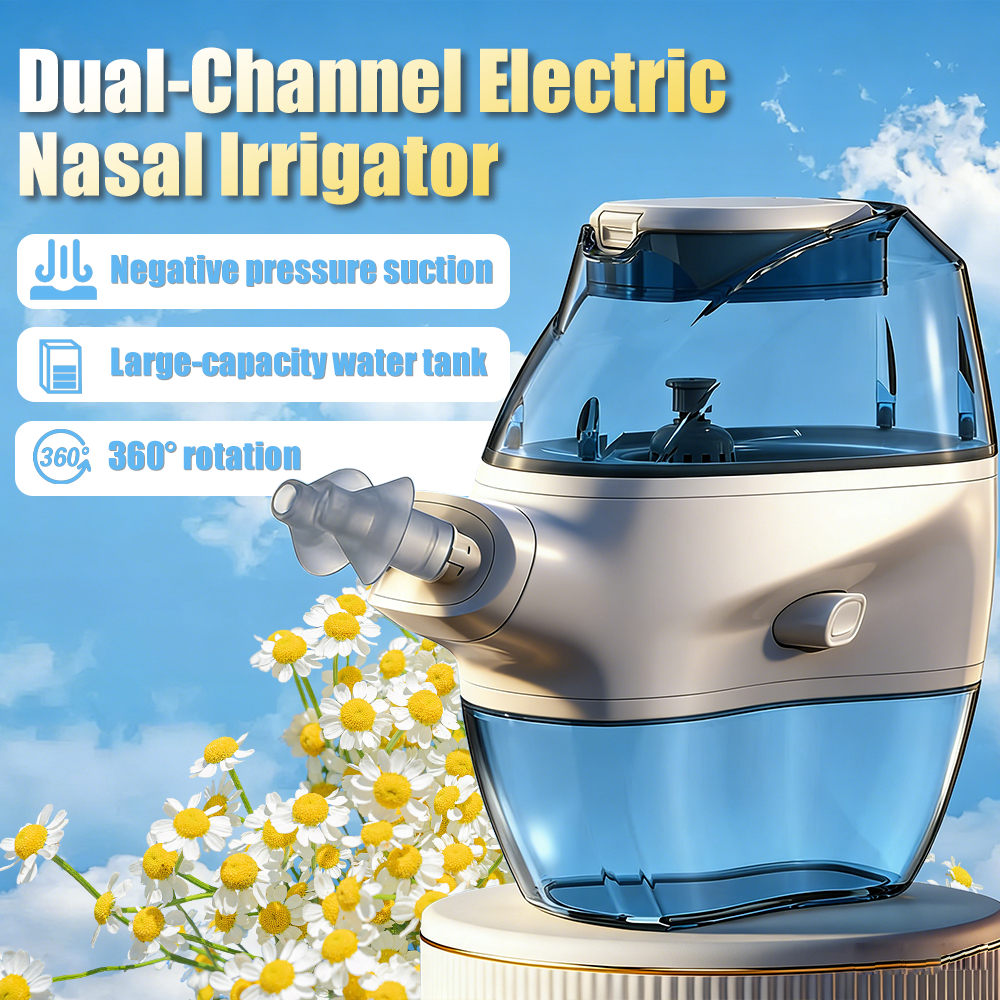 Electric Nasal Rinse Device 360° Rotating Double-Head Automatic ...