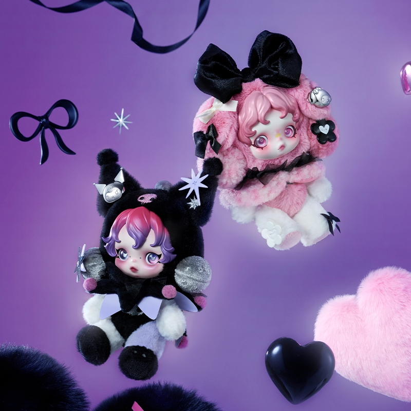 POP MART SKULLPANDA × KUROMI /MY MELODY Plush Action Toys Figure