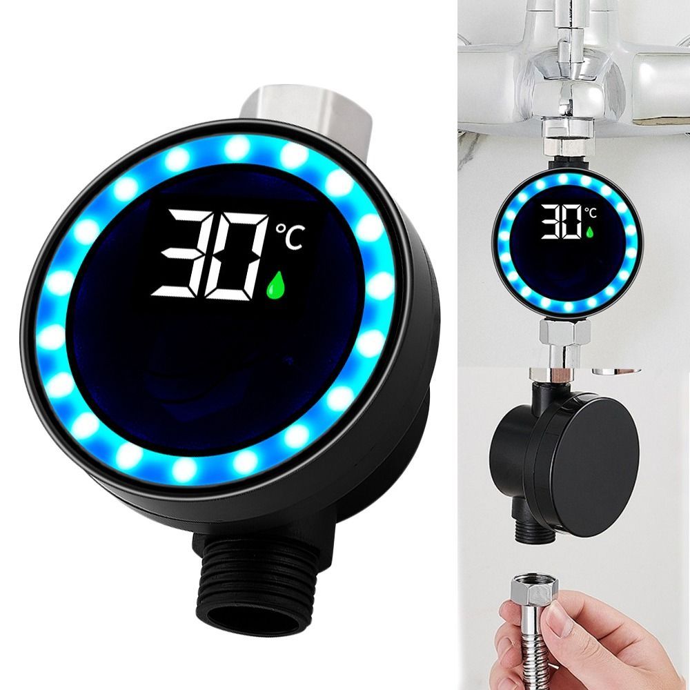 Home Visual LED Faucet Temperature Gauge Shower Head Universal Water ...