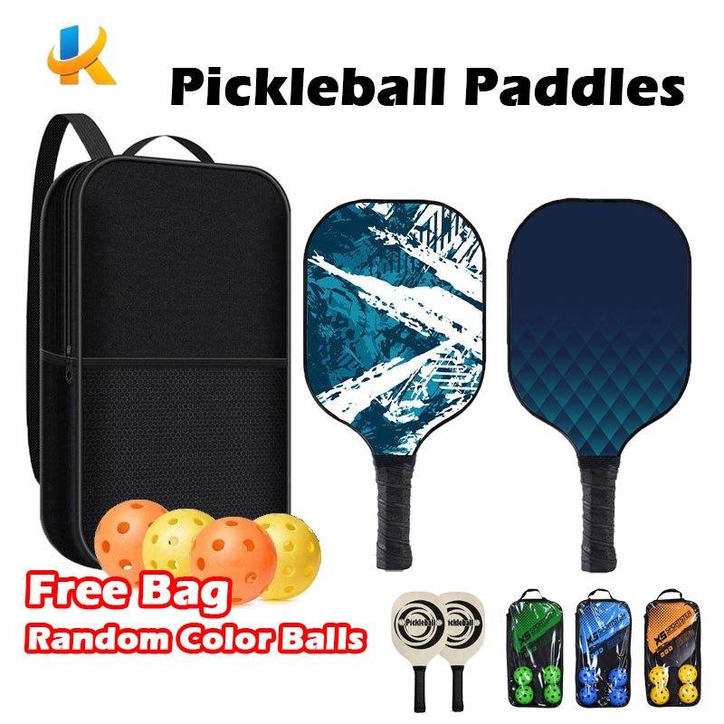 Fiberglass Surface Pickle Ball Racket 2 Paddles with 4 Balls Pickleball ...