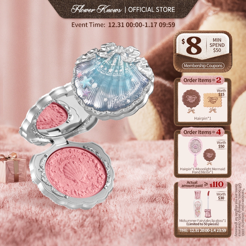 Flower Knows Shell's Jewel Collection Silk Satin Blush Powder Blusher ...