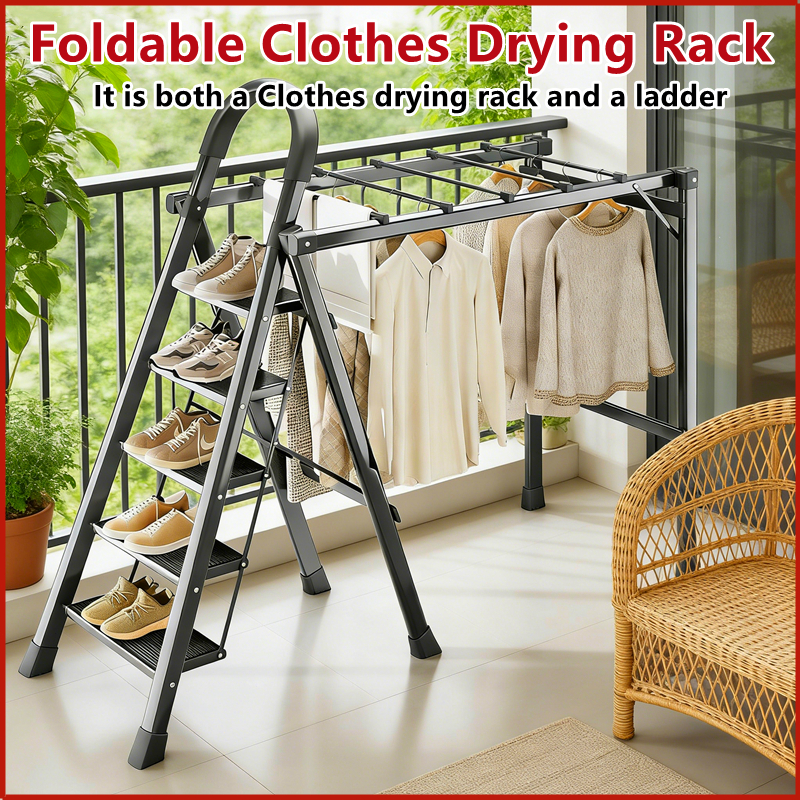 Foldable Clothes drying rack ladder Multifunctional Laundry Rack ...