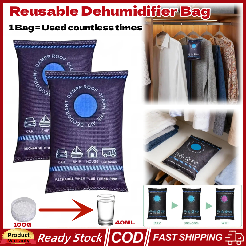Reusable Silicone Dehumidifier Bag, Car Moisture Absorber Bags Home ...
