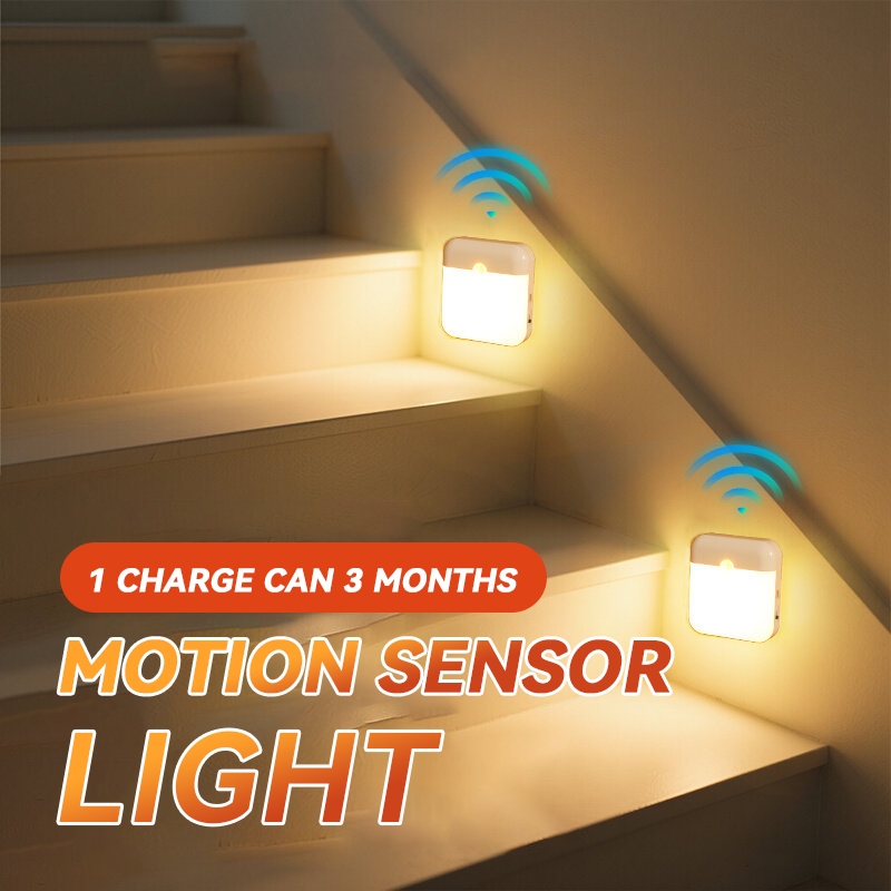 LED Motion Sensor Light Wireless LED Night Light Type C Rechargeable ...