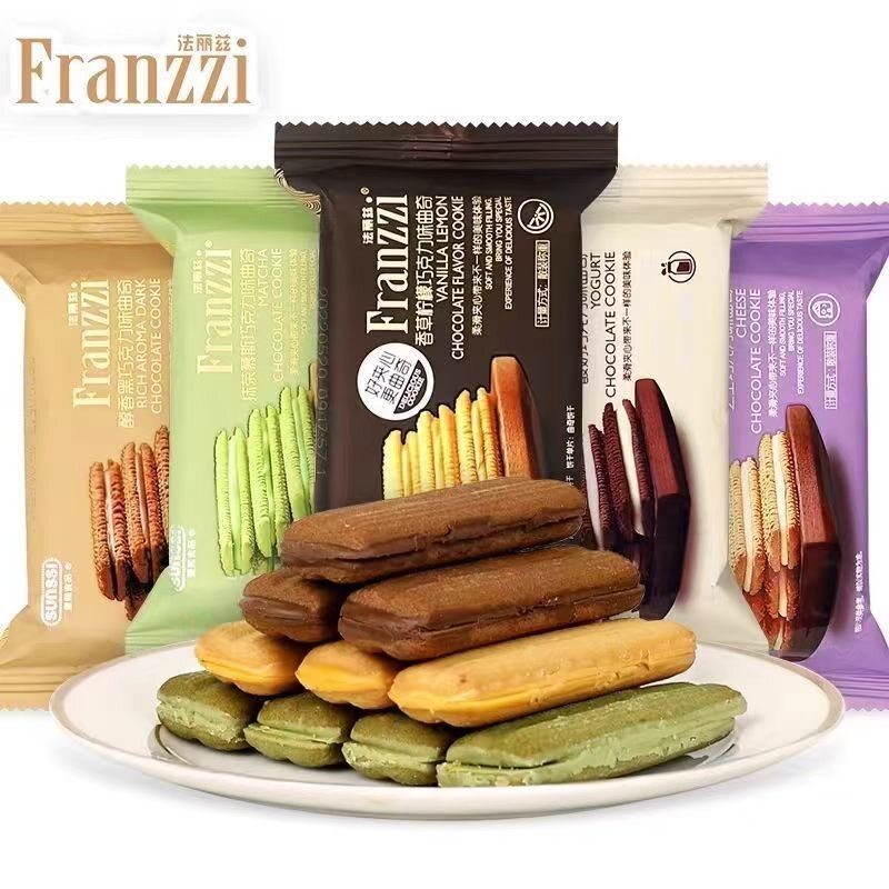 Franzzi 70g Cookie Sandwich Biscuit Black Chocolate Matcha Yogurt Lemon ...
