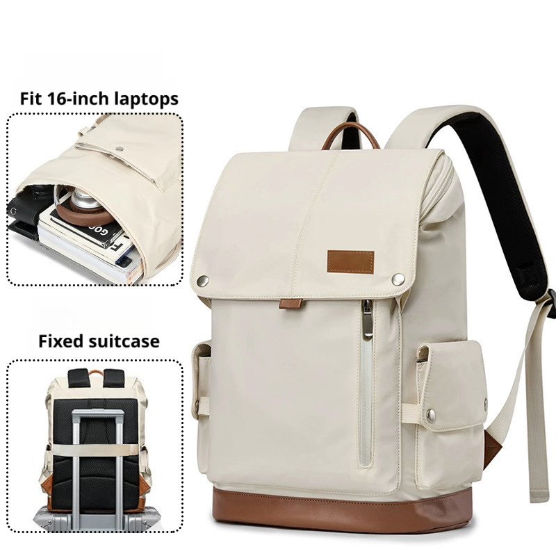 Unisex Backpack Waterproof Large Space Nylon Fabric 15.6 Inches laptop ...