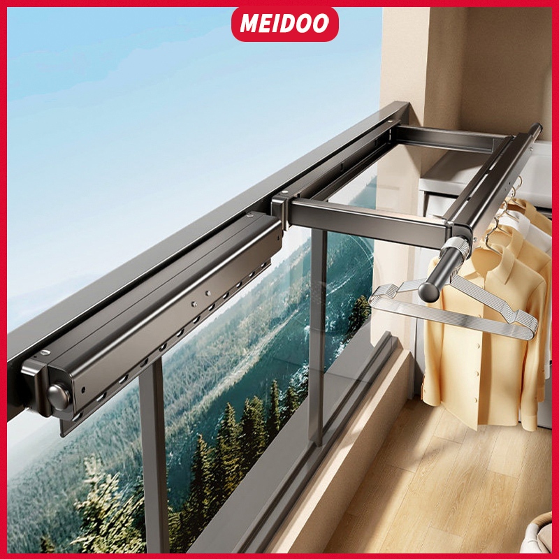MEIDOO Concealed folding clothes drying rack for home use, telescopic ...